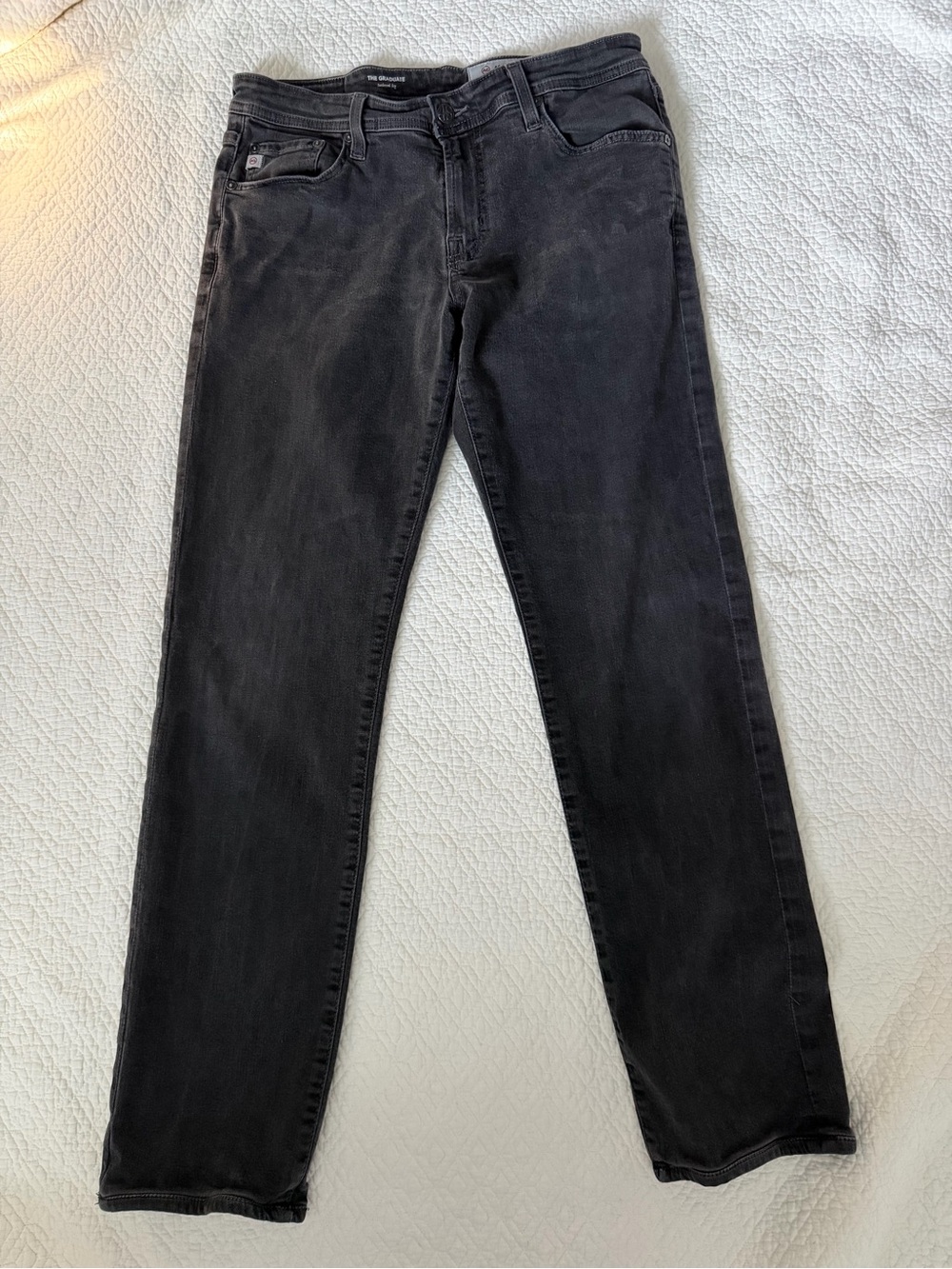 AG Adriano Goldschmied The Graduate Tailored Leg Jeans Charcoal Gray Size 31R